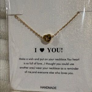 Gold Heart K Pendant Necklace